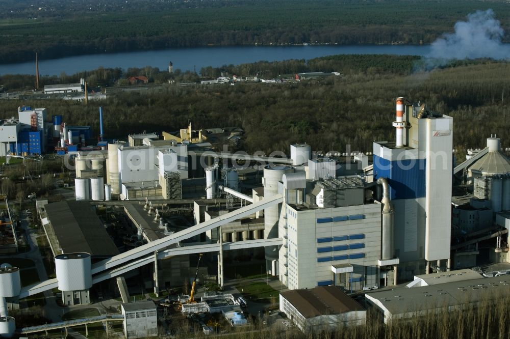 Rüdersdorf from above - CEMEX cement plant in Ruedersdorf in Brandenburg