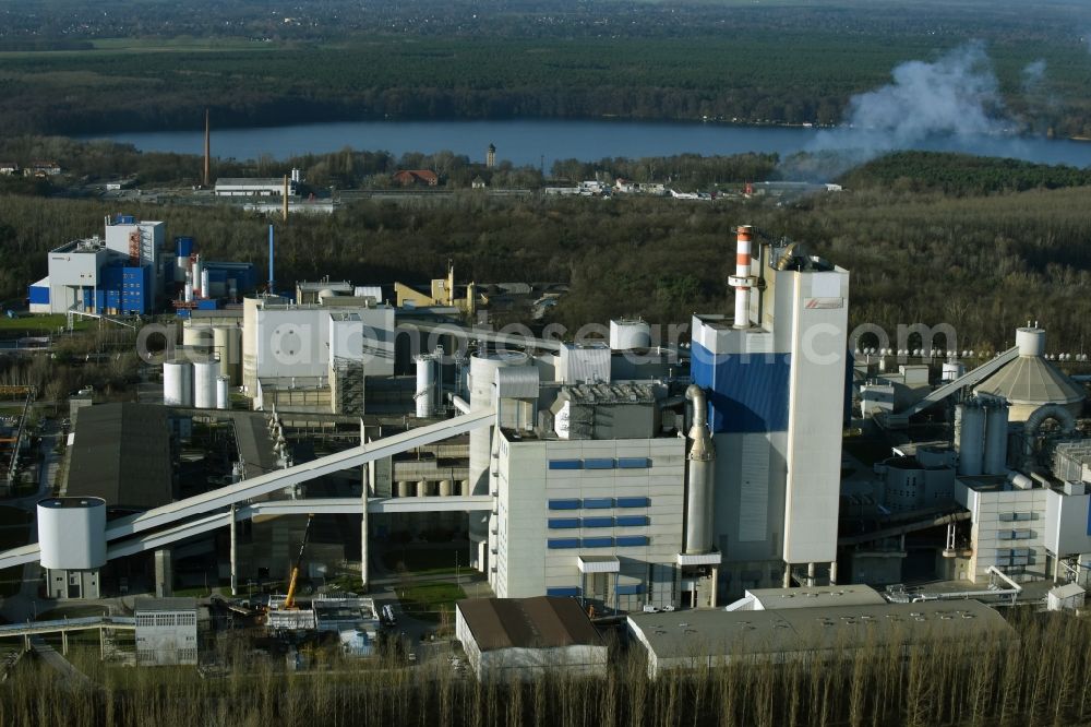 Rüdersdorf from the bird's eye view: CEMEX cement plant in Ruedersdorf in Brandenburg