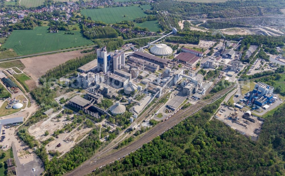 Aerial image Rüdersdorf - CEMEX cement plant in Ruedersdorf in Brandenburg