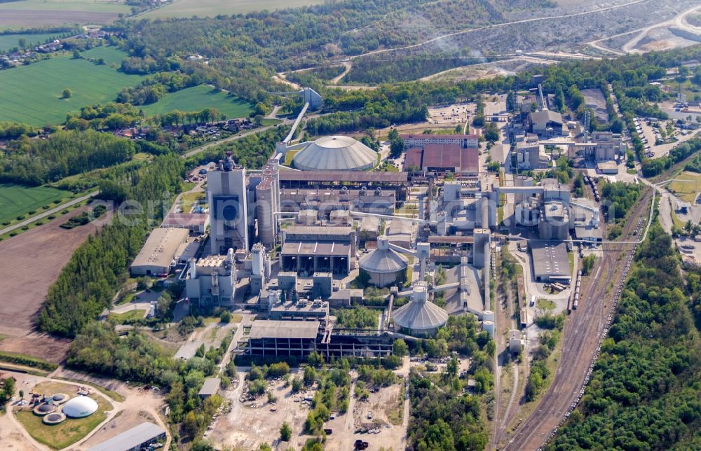 Rüdersdorf from the bird's eye view: CEMEX cement plant in Ruedersdorf in Brandenburg