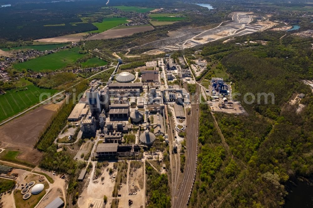 Rüdersdorf from the bird's eye view: CEMEX cement plant in Ruedersdorf in Brandenburg