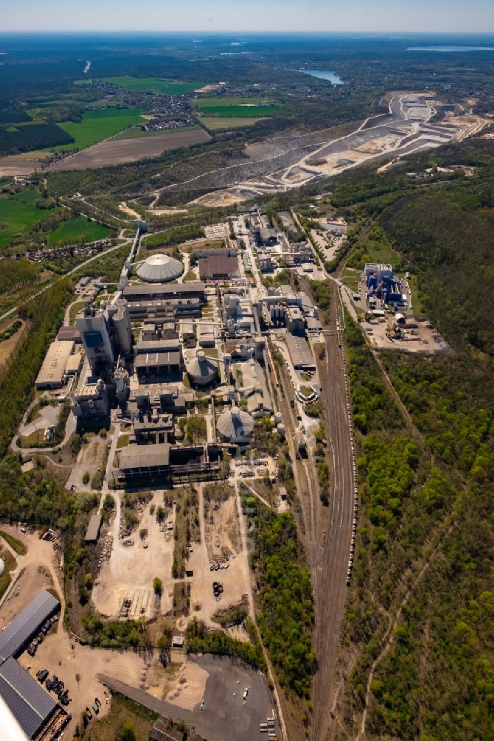 Aerial image Rüdersdorf - CEMEX cement plant in Ruedersdorf in Brandenburg