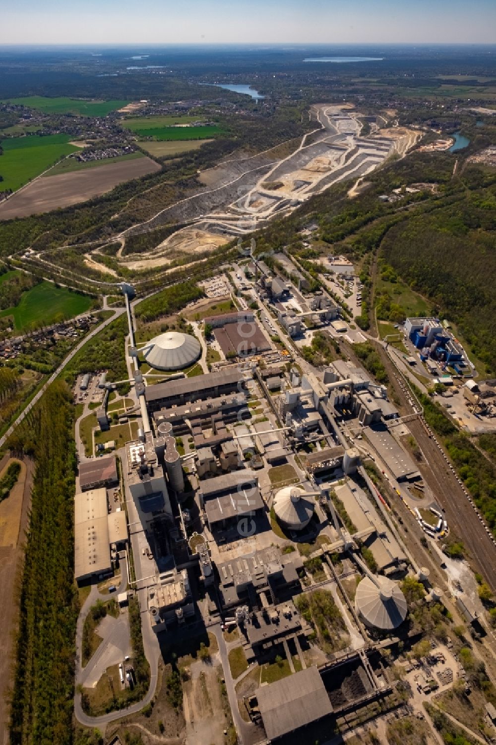 Aerial photograph Rüdersdorf - CEMEX cement plant in Ruedersdorf in Brandenburg