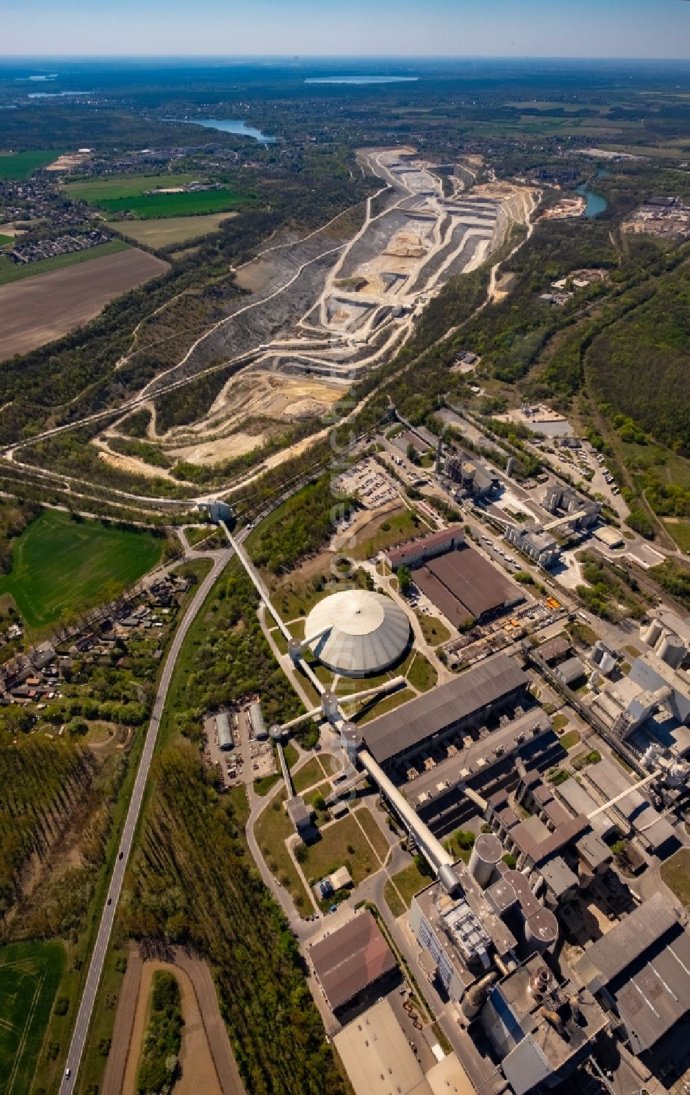 Rüdersdorf from above - CEMEX cement plant in Ruedersdorf in Brandenburg