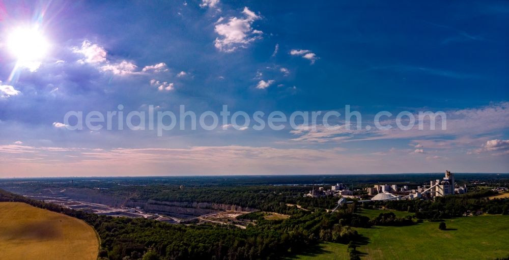 Aerial image Rüdersdorf - CEMEX cement plant in Ruedersdorf in Brandenburg