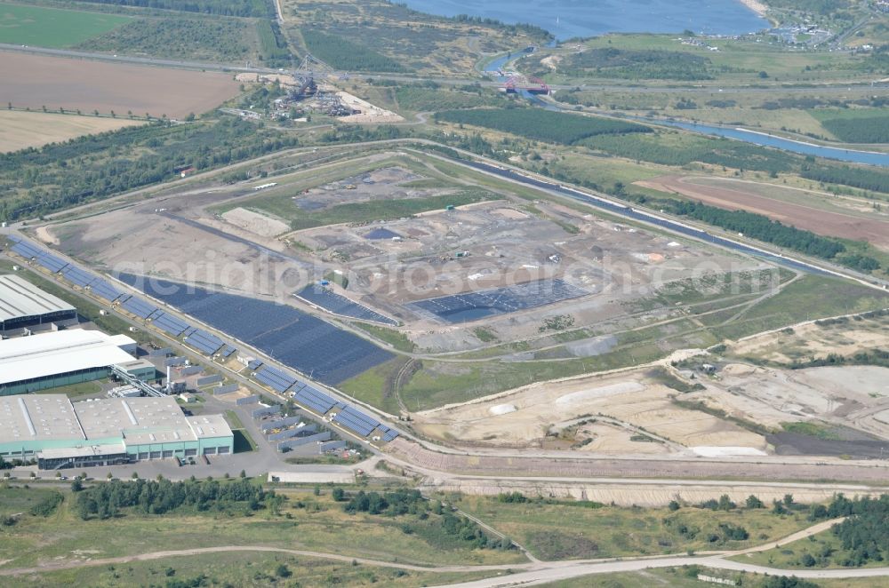 Aerial image Großpösna - Site of heaped landfill Croebern of the Westsaechsische Entsorgungs- und Verwertungsgesellschaft mbH in Grosspoesna in the state Saxony