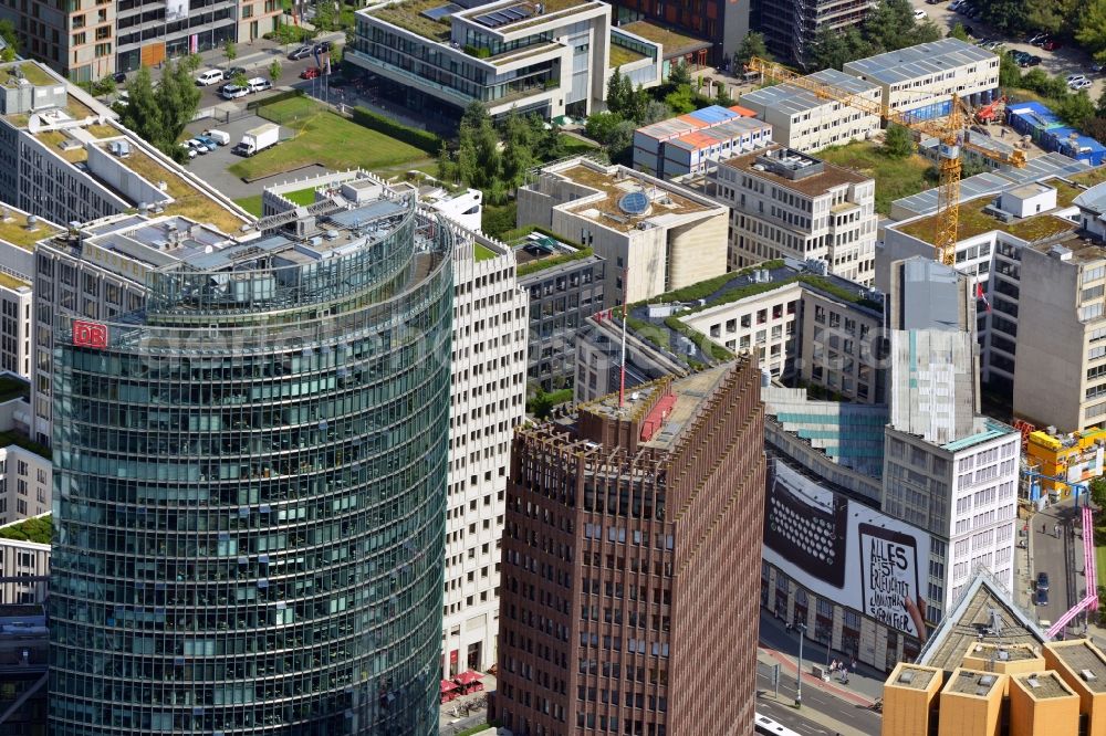 Berlin from above - View of the Bahntower and the Kollhoff-Tower in Berlin