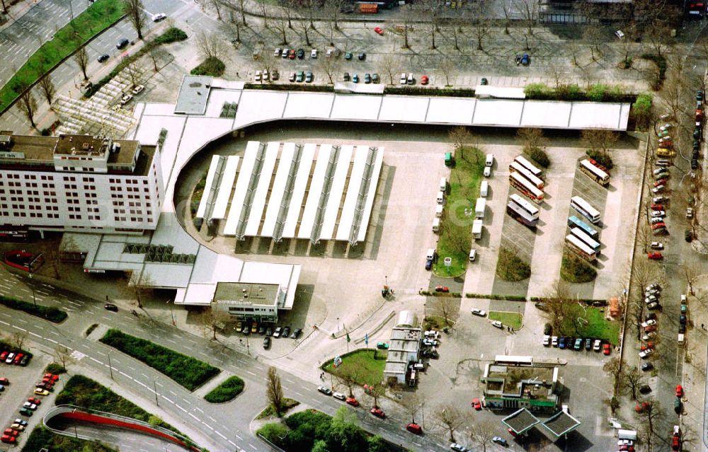 Berlin - Charlottenburg from above - Zentraler Omnibusbahnhof am Funkturm in Charlottenburg.