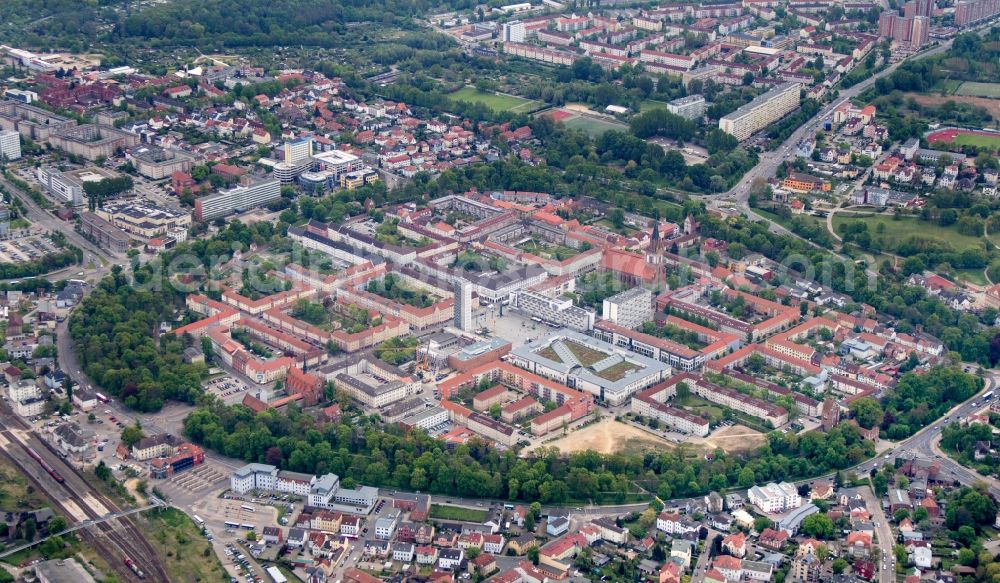 Aerial image Neubrandenburg - Center of the old town of Neubrandenburg in Mecklenburg - Western Pomerania