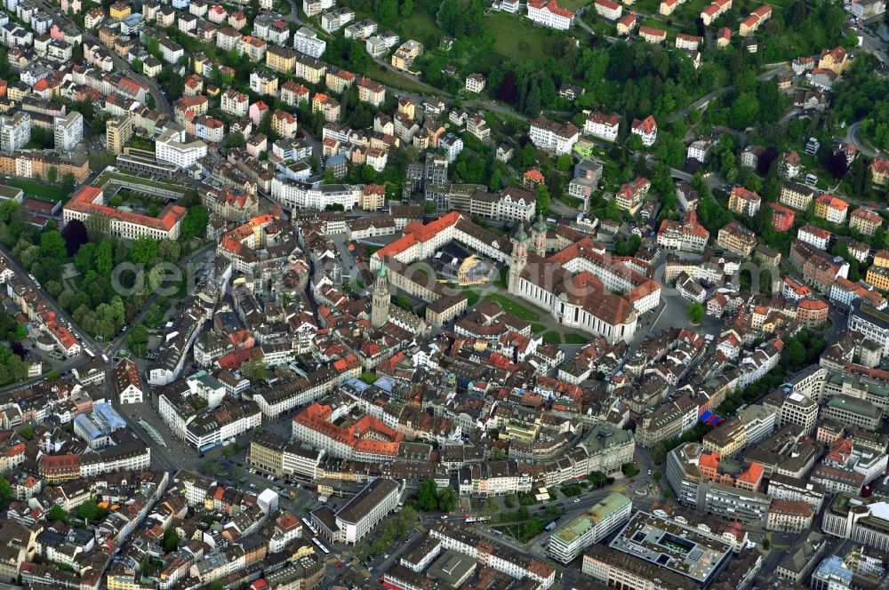 Aerial photograph St. Gallen Sankt Gallen - Center of the city of St. Gallen in Switzerland