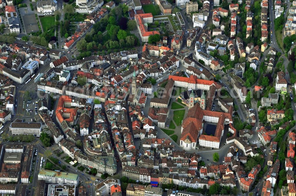 Aerial image St. Gallen Sankt Gallen - Center of the city of St. Gallen in Switzerland