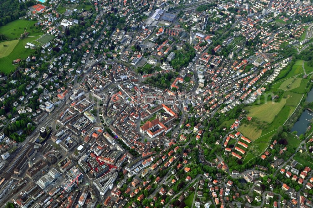 St. Gallen Sankt Gallen from the bird's eye view: Center of the city of St. Gallen in Switzerland