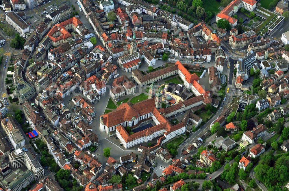 Aerial image St. Gallen Sankt Gallen - Center of the city of St. Gallen in Switzerland