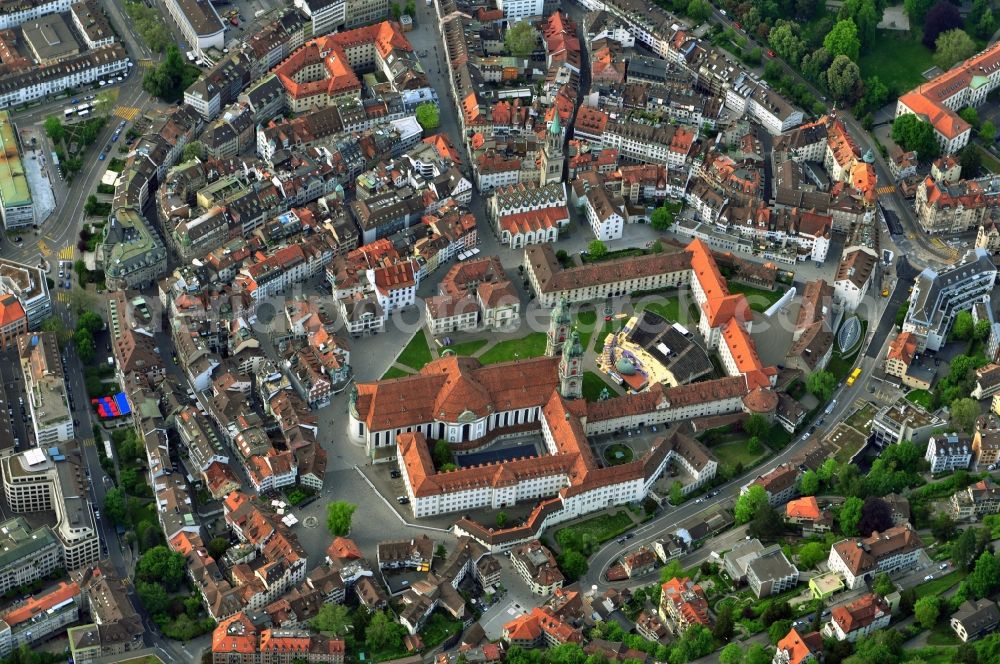 Aerial photograph St. Gallen Sankt Gallen - Center of the city of St. Gallen in Switzerland