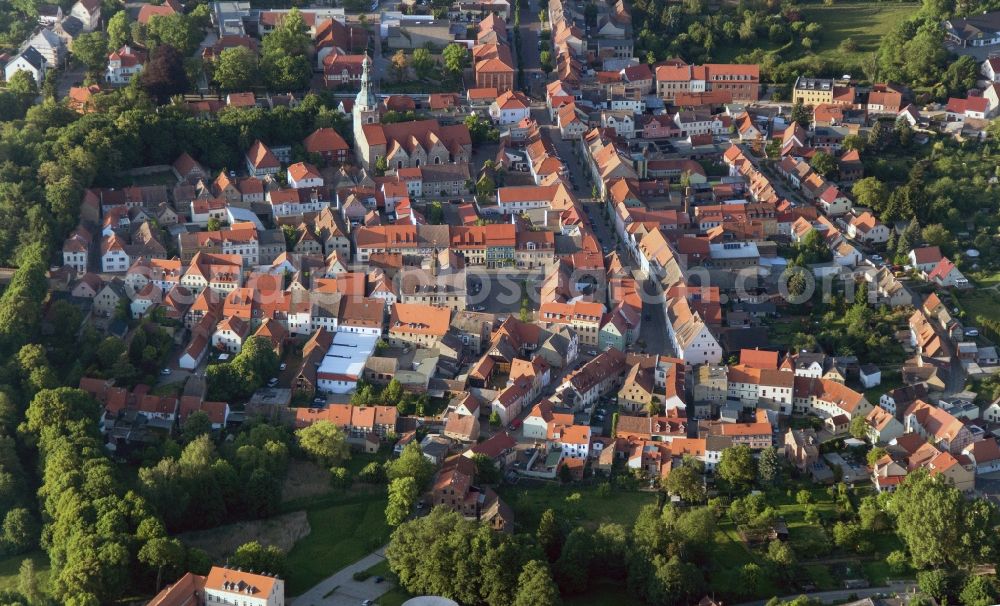 Aerial image Belzig - Center of the town of Bad Belzig in Brandenburg