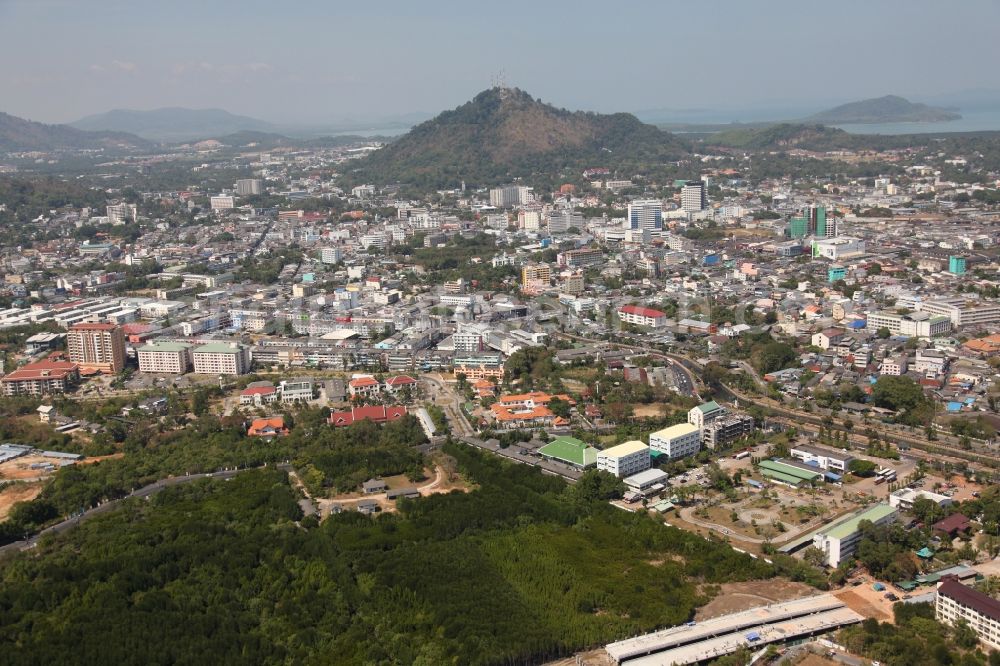 Aerial image Phuket - The center of Phuket on Phuket Island in Thailand. Phuket is the capital of both the Phuket Province, as well as the rural district (Amphoe) Mueang Phuket. The city lies in the southeast of the island