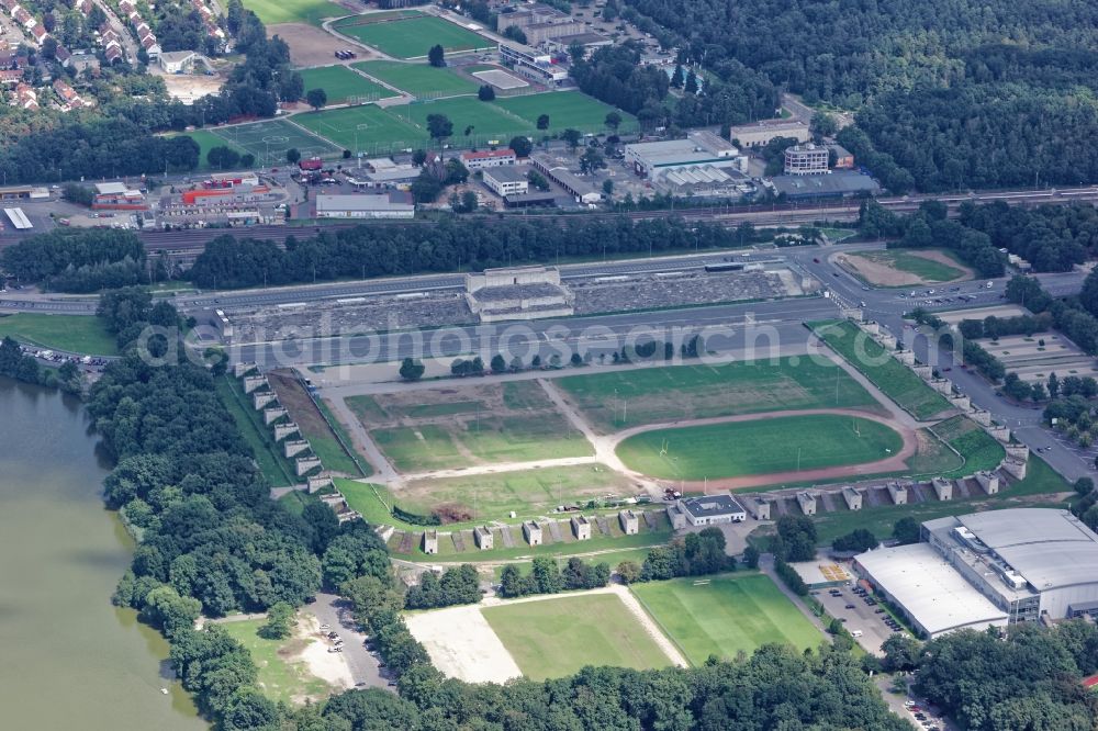 Nürnberg from above - The Zeppelinfeld on the former Reichsparteitagsgelaende in Nuremberg in the state Bavaria, Location of the Rock Im Park music festival