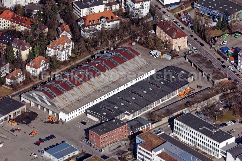 München from the bird's eye view: Zeppelinhalle in the district Obersendling in Munich in the state Bavaria