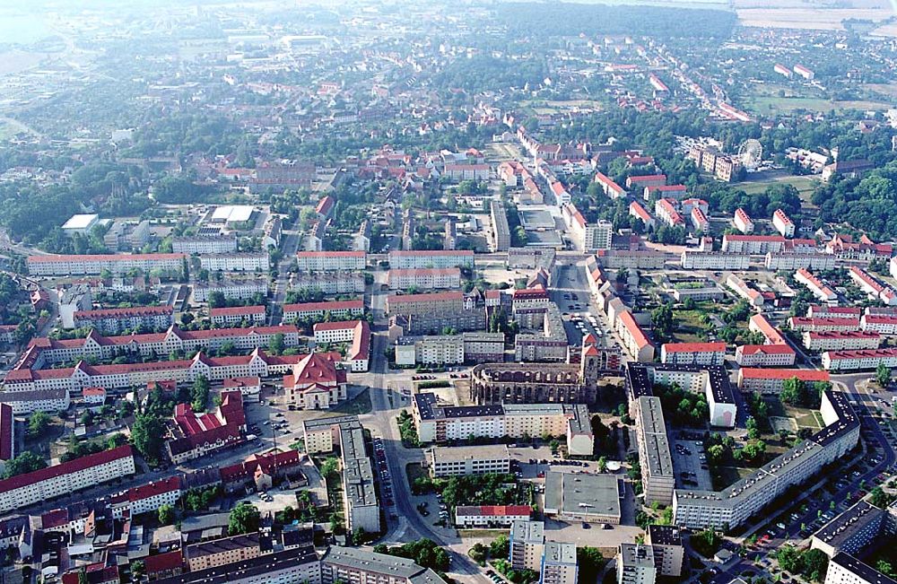 Zerbst / Sachsen-Anhalt from the bird's eye view: Zerbst / Sachsen-Anhalt Stadtansicht von Zerbst mit Stadtzentrum in Sachsen-Anhalt