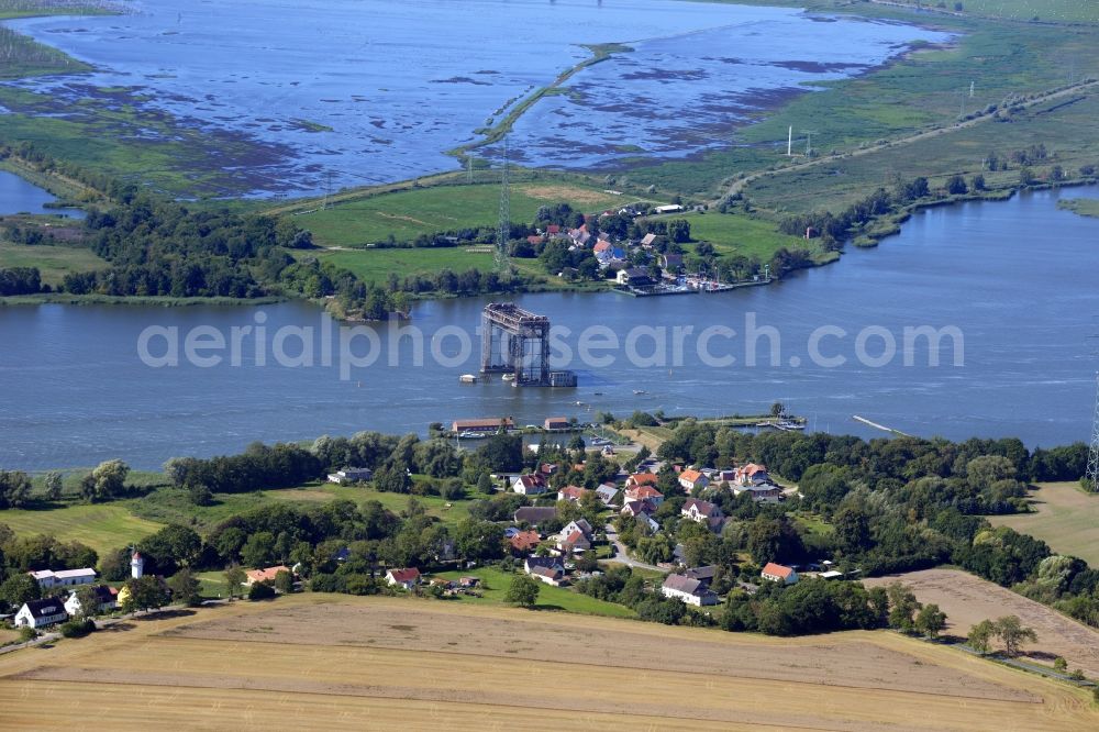 Aerial image Usedom - The Karniner bridge in Usedom, Mecklenburg-Vorpommern. Technical monument, once the most advanced railway lift bridge of Europe