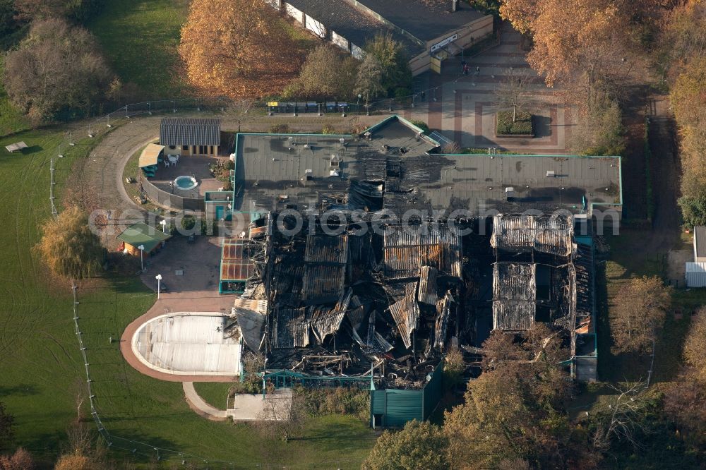 Herne from above - Destroyed swimming bath Wananas in Herne in North Rhine-Westphalia