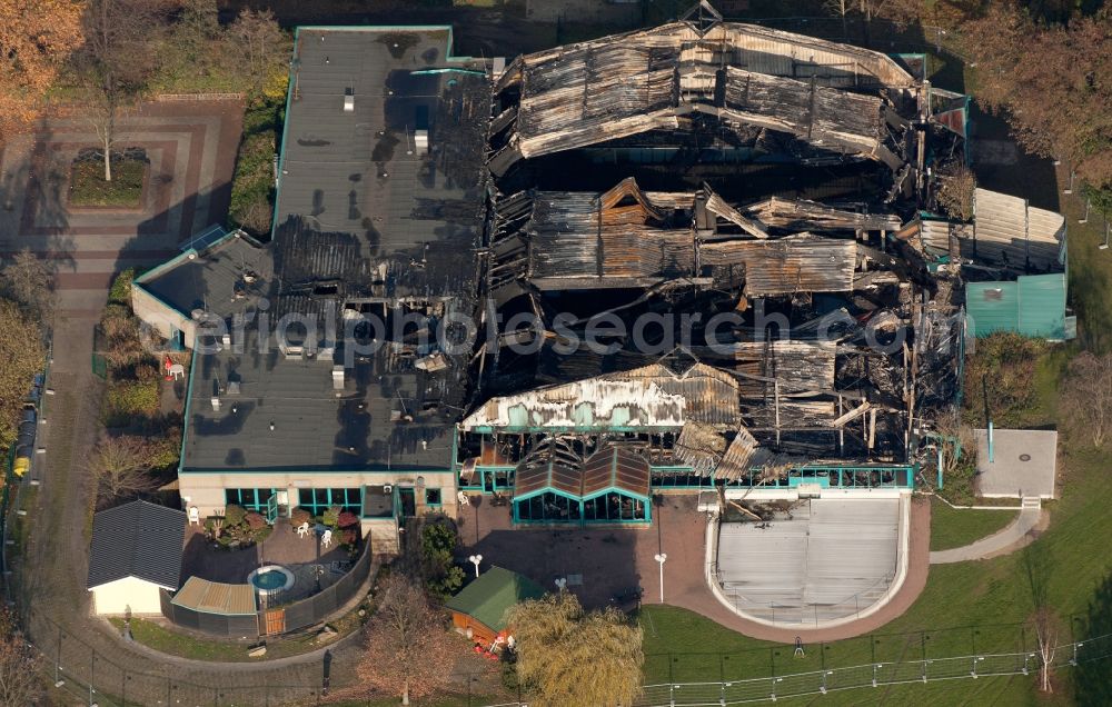 Aerial image Herne - Destroyed swimming bath Wananas in Herne in North Rhine-Westphalia