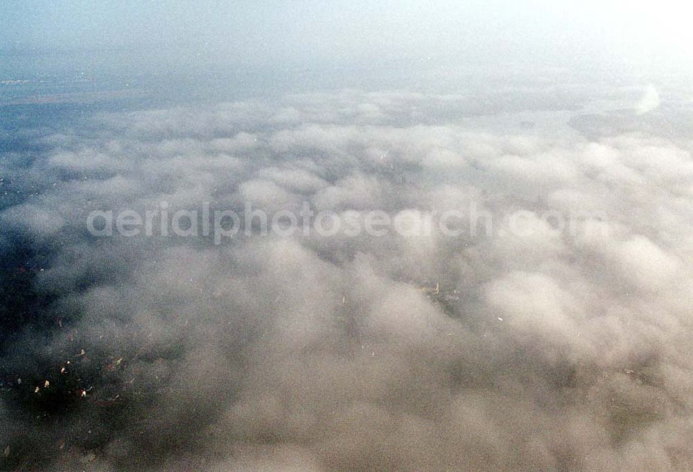 Aerial photograph Zeuthen / Brandenburg - Zeuthen / Brandenburg Blick auf eine dichte Nebeldecke über dem Zeuthener See