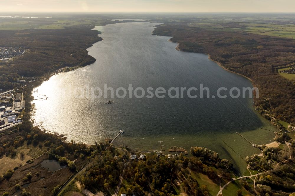 Aerial image Neustrelitz - Zierker lake in the Mecklenburg Lake District in Neustrelitz in Mecklenburg - Western Pomerania