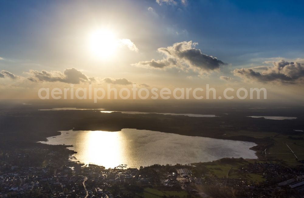 Neustrelitz from above - Zierker lake in the Mecklenburg Lake District in Neustrelitz in Mecklenburg - Western Pomerania