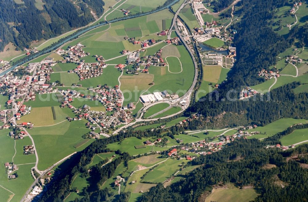 Mayrhofen from the bird's eye view: Zillertal near Mayrhofen in Oesterreich