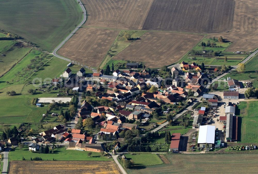 Zimmern from the bird's eye view: View of the town Zimmern with Gönnatal agricultural eG in Thuringia