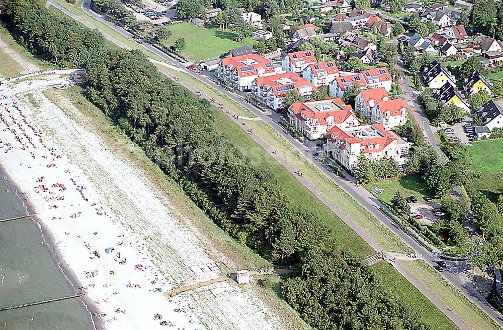 Aerial image Zingst / Mecklenburg Vorpommern - Zingst / Mecklenburh Vorpommern Hotel Meereslust (gelbe Häuser am Strand)