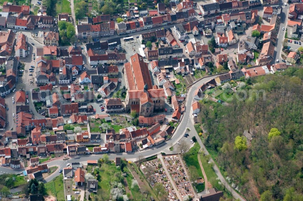 Otterberg from the bird's eye view: Cistercian Abbey at the Klosterstrasse in Otterberg in the state of Rhineland-Palatine