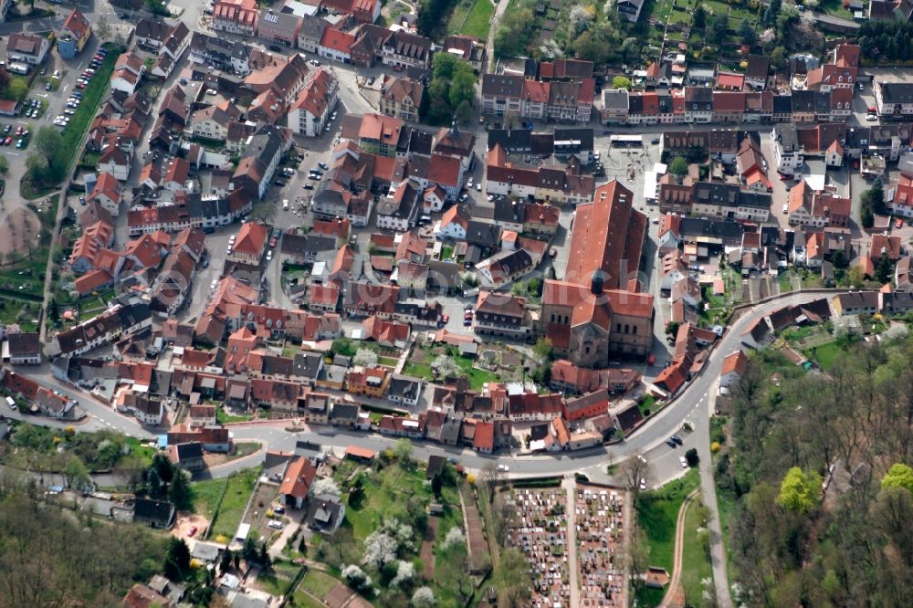 Aerial image Otterberg - Cistercian Abbey at the Klosterstrasse in Otterberg in the state of Rhineland-Palatine