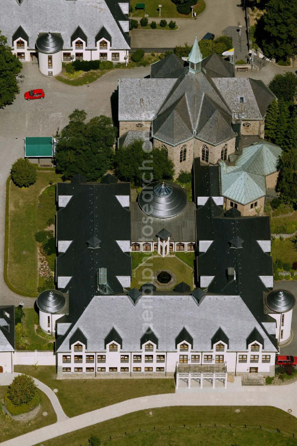 Aerial photograph Bochum - Blick auf das Zisterzienser Kloster bei Bochum-Stiepe. Bochum-Stiepel Cistercian monk monastery.