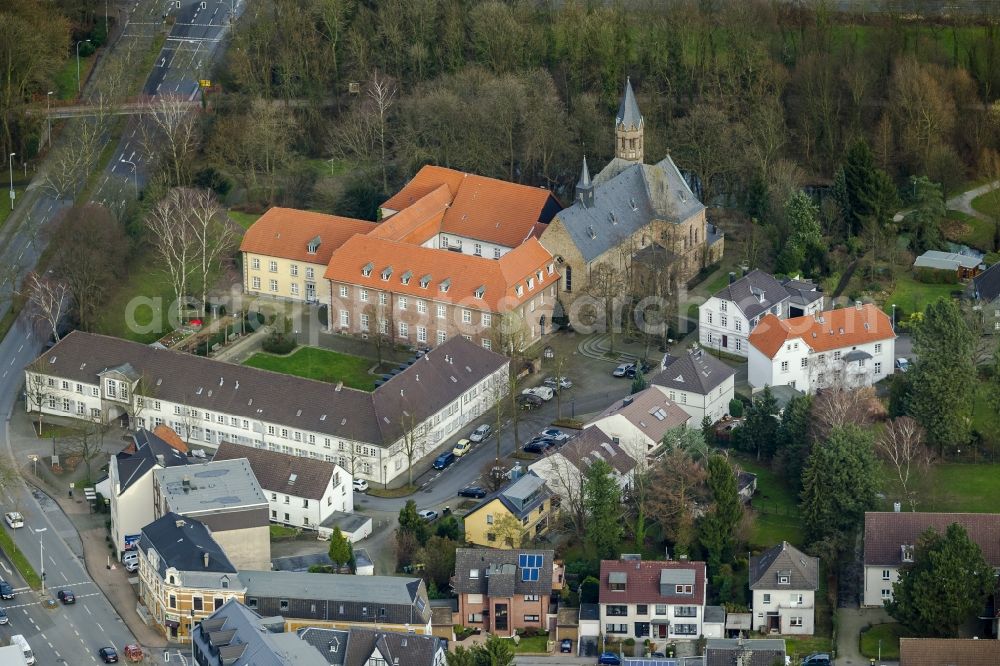 Mülheim from above - Cistercian Monastery Saarn in Mülheim in the state of North Rhine-Westphalia