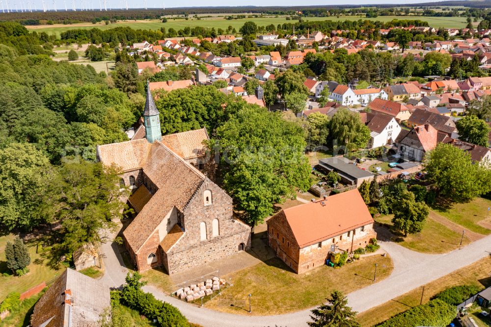 Aerial image Kloster Zinna - Premises with the buildings of the Cistercian monastery of Kloster Zinna in Brandenburg