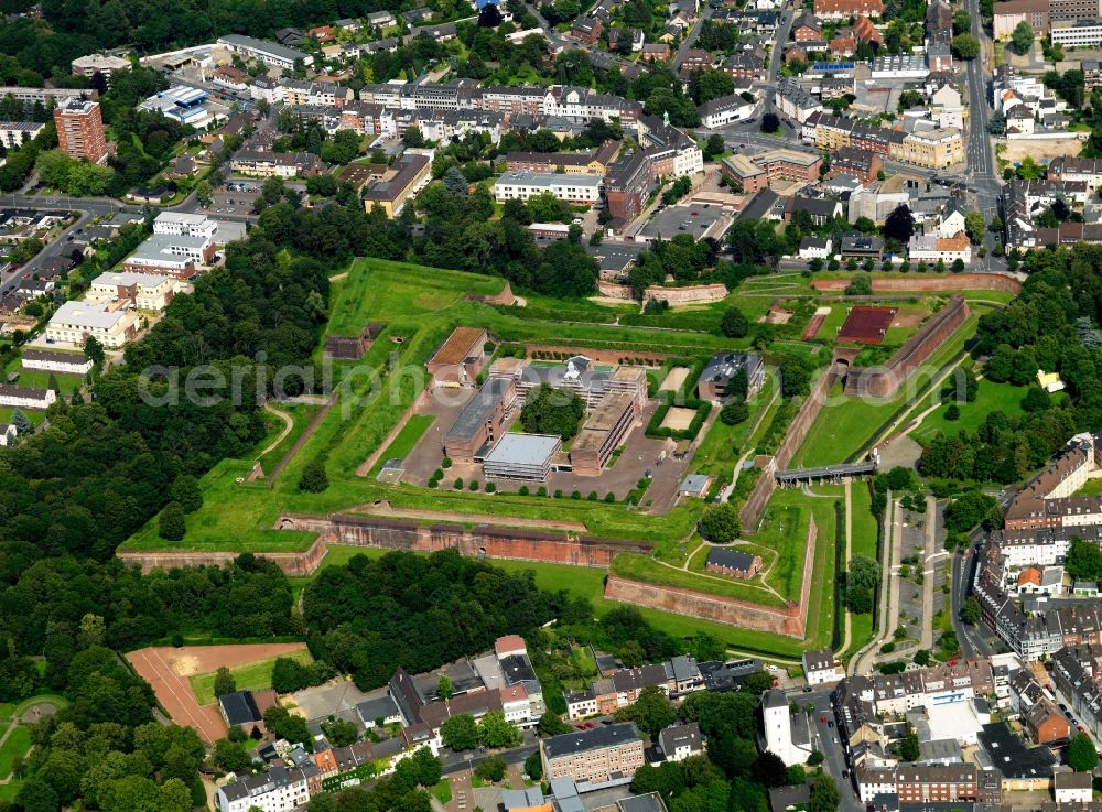 Jülich from above - Citadel of the fortress Jülich, a fortification in the state of North Rhine-Westphalia