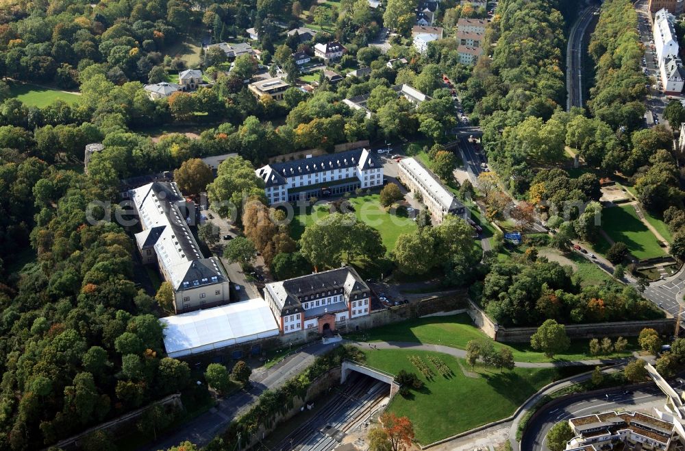 Aerial photograph Mainz - Zitadelle Mainz as part of the fortress of Mainz in Mainz in Rhineland-Palatinate