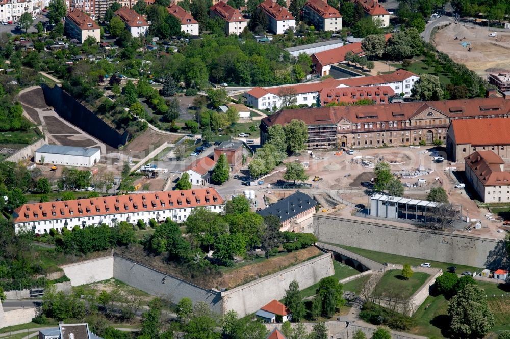 Erfurt from above - Zitadelle am Petersberg Entree am egapark in the district Altstadt in Erfurt in the state Thuringia, Germany