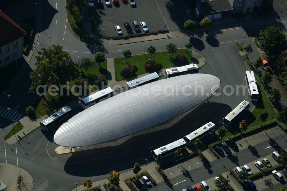 Aerial photograph Heilbad Heiligenstadt - Central Bus Station to Bahnhofstrasse the Public Transportation in Heilbad Heiligenstadt in the state Thuringia