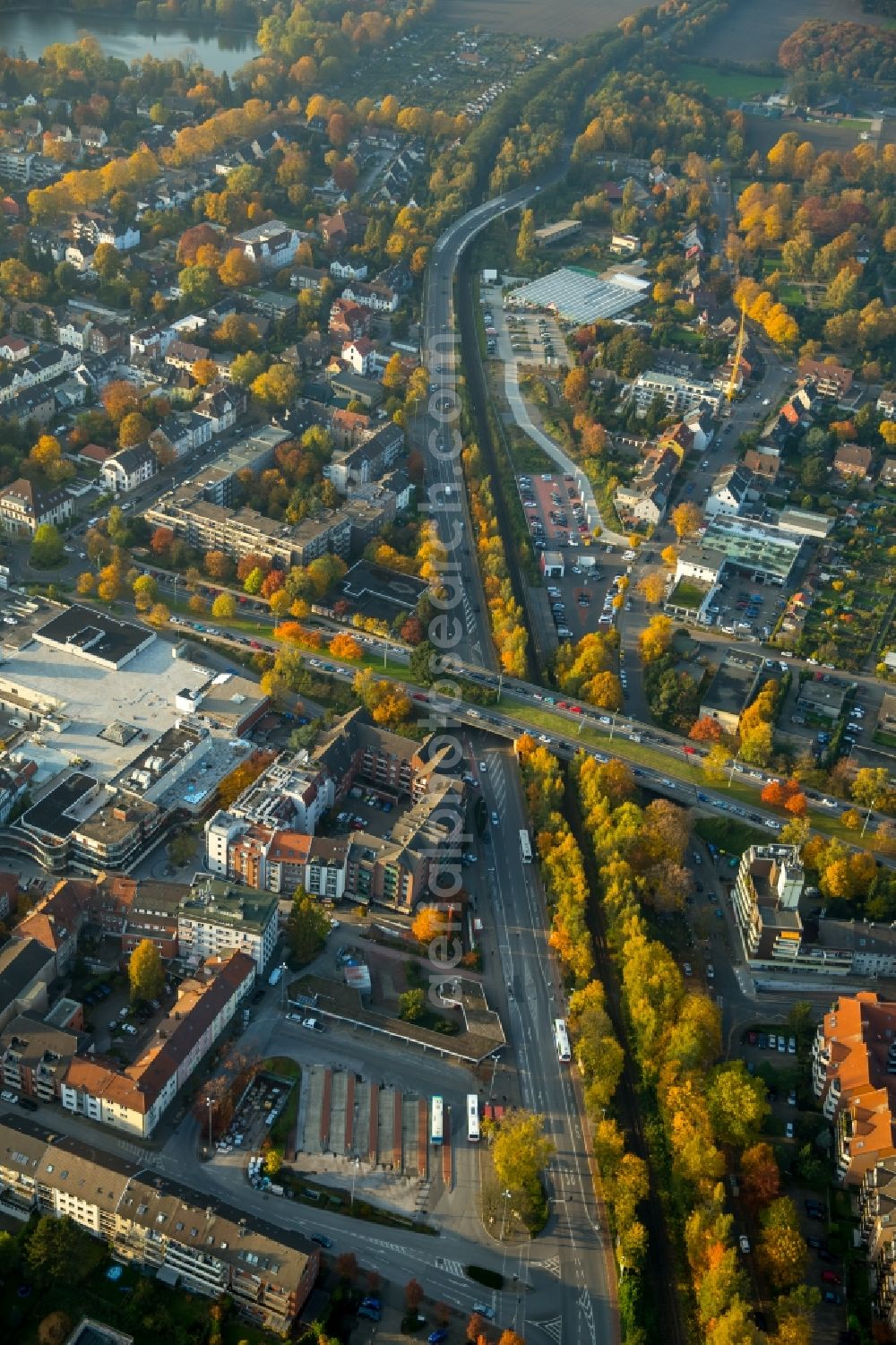 Aerial image Gladbeck - Central Bus Station Oberhof on Zweckeler Strasse in Gladbeck in the state of North Rhine-Westphalia