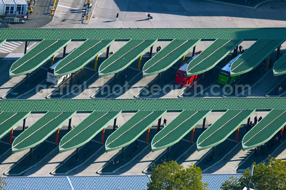 Aerial photograph Berlin - Central Bus Station for Public Transportation on Masurenallee in the district Westend in Berlin, Germany