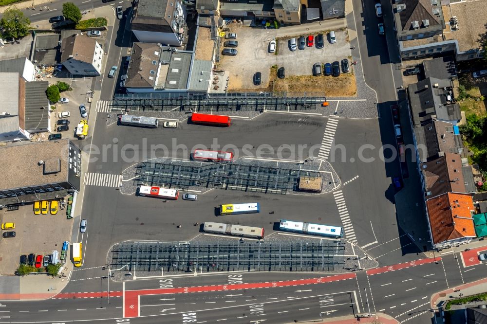 Aerial photograph Velbert - Central Bus Station for Public Transpor in Velbert in the state North Rhine-Westphalia, Germany