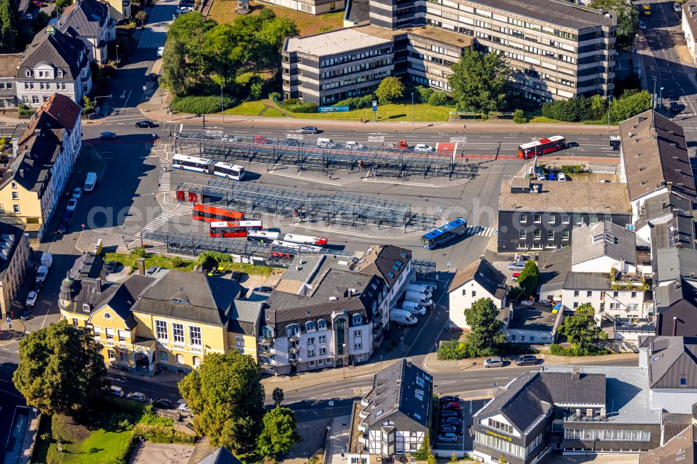 Aerial image Velbert - Central Bus Station for Public Transpor in Velbert in the state North Rhine-Westphalia, Germany