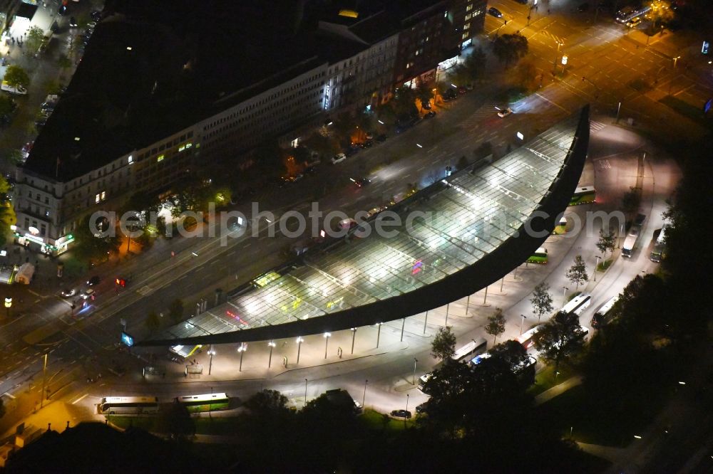 Hamburg from above - Central Bus Station for Public Transportation on Carl-Legien-Platz - Adenauerallee in Hamburg, Germany