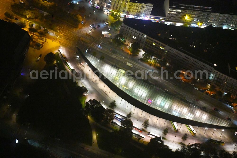 Aerial image Hamburg - Central Bus Station for Public Transportation on Carl-Legien-Platz - Adenauerallee in Hamburg, Germany