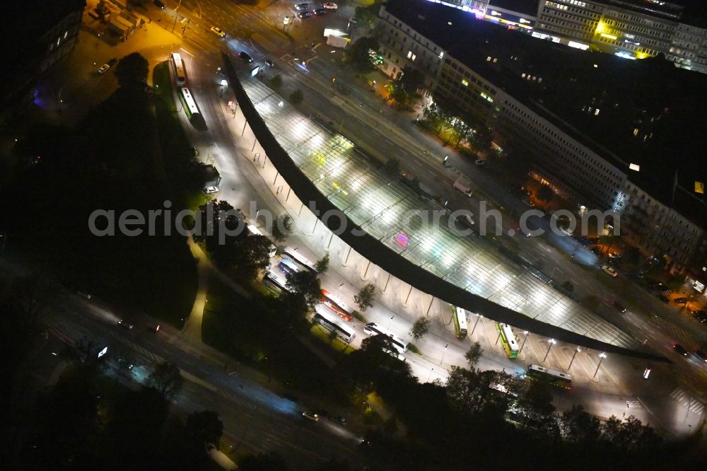 Aerial photograph Hamburg - Central Bus Station for Public Transportation on Carl-Legien-Platz - Adenauerallee in Hamburg, Germany