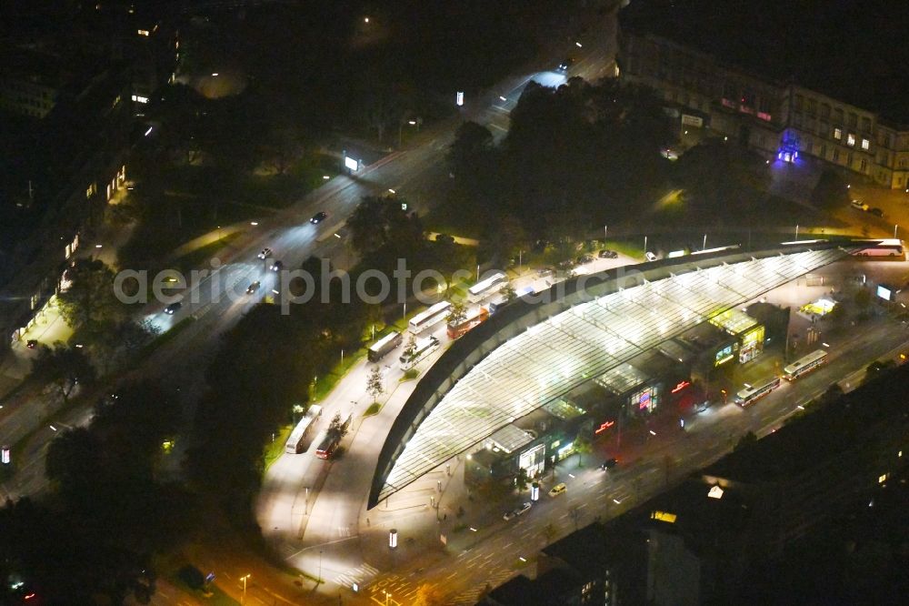 Hamburg from above - Central Bus Station for Public Transportation on Carl-Legien-Platz - Adenauerallee in Hamburg, Germany