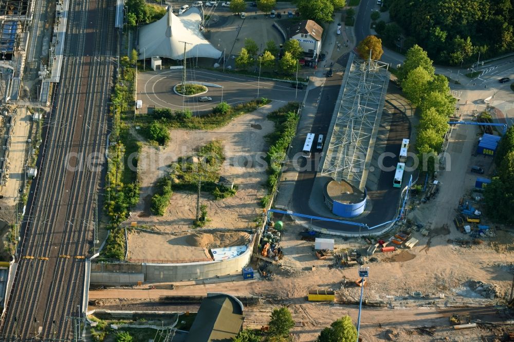 Aerial image Magdeburg - Central Bus Station for Public Transportation in the district Zentrum in Magdeburg in the state Saxony-Anhalt, Germany